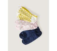 Vans - Calcetines invisibles Vans Check Canoodle (3 pares), Hombre, Azul, Talla: L (42.5-47 )