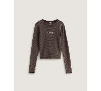 Vans - Camisa de manga larga Teri Waffle, Mujer, Negro, Talla: XL