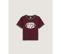 Vans - Camiseta con logotipo en el centro del pecho, Mujer, Burdeos, Talla: XXS