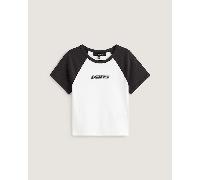 Vans - Camiseta corta Clare de niños pequeños, Mujer, Blanco, Talla: XL