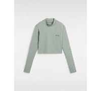 Vans - Camiseta corta de manga larga y cuello perkins Mini Mock Neck, Mujer, Verde, Talla: M