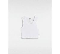 Vans - Camiseta de canalé sin mangas Drew, Mujer, Blanco, Talla: M