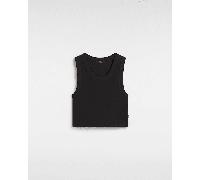 Vans - Camiseta de canalé sin mangas Drew, Mujer, Negro, Talla: XL