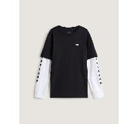 Vans - Camiseta LONG CHECK TWOFER (8-14 años), Negro, Talla: M