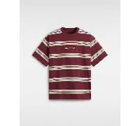 Vans - Camiseta Mesa Stripe, Hombre, Burdeos, Talla: XS