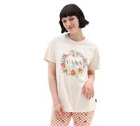 Vans Wreath of Flowers BFF tee Camiseta, Blanco Envejecido, XS para Mujer