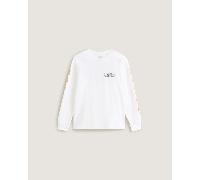 Vans - Camiseta Racing Flames de manga larga de niños (8-14 años), Blanco, Talla: M
