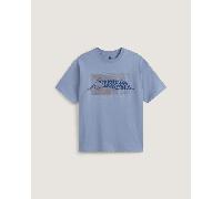 Vans - Camiseta Wave Check, Hombre, Azul, Talla: L