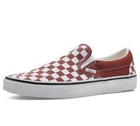 Vans Classic Slip-On - Zapatillas unisex de lona con diseño de cuadros y suela de goma y perfil bajo, Rojo Rust White, 45 EU