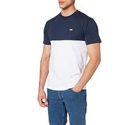 Vans Colorblock tee Camiseta, White-Dress Blues, S para Hombre