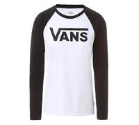 Vans Flying V LS Raglan Camisa Manga Larga, Multicolor (White-Black Yb), 34 (Talla del Fabricante: X-Small) para Mujer