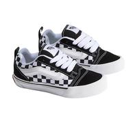 Vans Knu Skool - Tenis unisex de encaje elástico para niños, Tablero de ajedrez negro y blanco verdadero, 18.0 cm