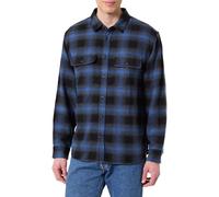 Vans Lawson - Camisa de Franela a Cuadros, Color Negro/Azul Marino, Talla L