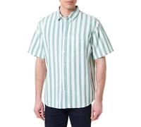 Vans Lawson - Camisa de Manga Corta a Rayas, Color Blanco/Verde Vivo, Talla M