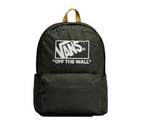 Vans Mochila Off The Wall, Verde Oscuro con Logo Blanco, Asas Amarillas