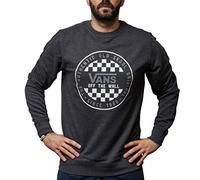 Vans OG Checker Crew, Sudadera Hombre, Gris (Black Heather BHH), Large