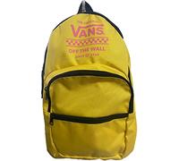 Vans Ranged 2 mochilas amarillo azufre rosa gráfico fuera de la pared bolsillos para laptop, universidad, escuela, casual, viaje portátil, amarillo, M