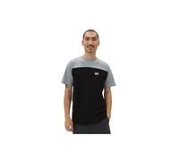 Vans Script Crew Block SS Camiseta, Black-Grey Heather, S para Hombre