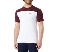 Vans Script Crew Block S/S Camiseta Hombre, White-Port Royale, S