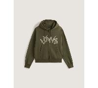 Vans - Sudadera con capucha y cremallera integral Wild Circle, Hombre, Verde, Talla: M