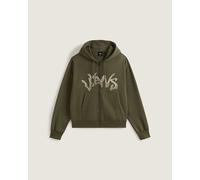 Vans - Sudadera con capucha y cremallera integral Wild Circle, Hombre, Verde, Talla: S