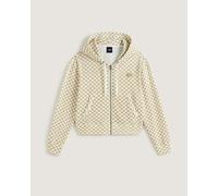 Vans - Sudadera con cremallera integral y diseño ceñido y corto, Mujer, Blanco, Talla: XXS