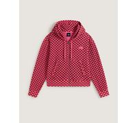 Vans - Sudadera con cremallera integral y diseño ceñido y corto, Mujer, Rosa, Talla: L