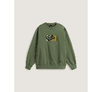 Vans - Sudadera de cuello redondo 2-Tone, Hombre, Verde, Talla: XL