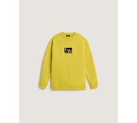 Vans - Sudadera elástica con logotipo y cuello redondo de niños (8-14 años), Amarillo, Talla: L