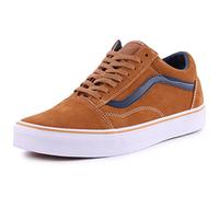 Vans U Old Skool (Suede/Leather) - Zapatillas para hombre, Marrón (Black/White/Red), 44.5