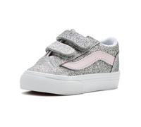 Vans Unisex-Child Old Skool™ V (niño pequeño), Plateado con purpurina/pétalo pálido, 11.5 cm