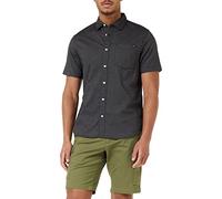 Vans Yarndyed Woven Camisa de Manga Corta, Negro, S para Hombre