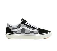 Vans Zapatillas Hombre Zapatos Old Skool Negro Gris Cuadros Cuero Textil, Negro , 42 EU