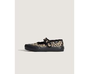 Vans - Zapatillas Mary Jane con estampado de leopardo para niñas (4-8 años), Negro, Talla: 34