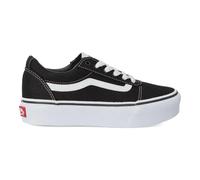 Vans - Zapatillas WM WARD con plataforma para mujer, de textil y cuero, suela waffle de caucho, altura 3 cm, color negro-blanco NEGRO