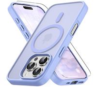 Vansdon Funda Magnética para iPhone 16 Pro con 1 Piezas Cristal Templado, Compatible con Magsafe, Protección contra caídas de Grado Militar, Carcasa translúcida Mate Ultrafina-Púrpura Claro