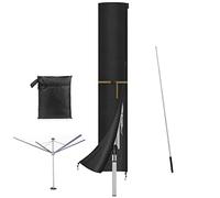 VANSHEIM Funda para tendedero giratorio, cubierta impermeable para tendedero, funda para tendedero de exterior, pequeña sombrilla de jardín con cremallera Anti-UV Oxford tela 185 x 32 cm