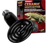 VANSUKY Emisor de Calor Cerámico 100W sin Luz para Reptiles - Lámpara Infrarroja de Calefacción Resistente al Agua para Terrarios, Vivarios, Perros, Gatos y Anfibios