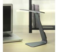 Vansuky LED recargable mesa Lamp(800mA), Touch Control 3 niveles regulable ajustable domicilio LED Base de aluminio + ABS cortina luces de mesa de escritorio de lectura lámpara USB carga, diseño elegante para el hogar y decoración de la oficina, delgada 5mm. (Gris)