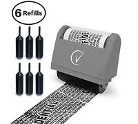 Vantamo Kit de Sello ancho de tipo rodillo Protección antirrobo de identidad, incluye 3 recambios + E-book - Ocultar la identidad, con medida antirrobo y seguridad de la privacidad - Gris Elegante