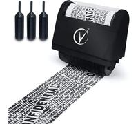 Vantamo - Kit de sello ancho tipo rodillo para proteger la identidad ante robo, incluye 3 recambios, diseño creado para ocultar la identidad, seguridad de la privacidad y medida ante posibles robos