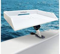 Vantegas Tabla de cortar para barco, tabla de cebo, tabla de filete para estación de limpieza de peces, mesa de filete de pesca blanca, en soporte de caña individual con almacenamiento de alicates y