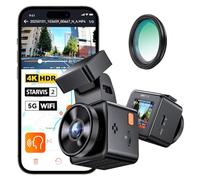 VANTRUE E1 Pro 4K Mini cámara de salpicadero Frontal, STARVIS 2 Plate Pix™ HDR, GPS WiFi 5G Integrado, Control de Voz, Modo de estacionamiento con búfer 24/7, Compatible con 1 TB máx.