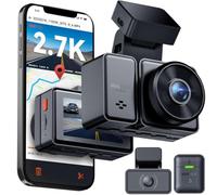 VANTRUE E2 Dashcam para Coche 2 Canales 1944P Delantera Trasera Ángulo 320° | Sensor STARVIS 2 visión nocturna WDR, modo aparcamiento búfer, control de voz, WiFi 5G GPS, tarjeta hasta 512GB