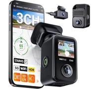 VANTRUE E360 Plus 3 Channel 5.2K Panorama+1440P Dashcam with Dual STARVIS 2 HDR Night Vision, 360° Parking Mode, Automatic Voice Controlled Camera, LTE Optional, App, Display