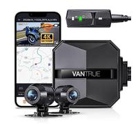 VANTRUE F1 4K + 1080P Dashcam Cámara de Motocicleta, 5GHz WiFi GPS Dash CAM Delantera y Trasera, IP67, 24 h. Detección de colisión, kilometraje, WDR y HDR y aplicación, Máximo 512G