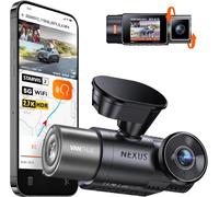 VANTRUE N2X 2.7K+1080P Cámara de Coche STARVIS 2, Frontal Interior, Doble cámara de visión Nocturna HDR, Frontal 2.5K/60FPS, GPS, WiFi de 5GHz, Control de Voz y aplicación, Sensor G, máx. 512GB