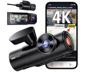 VANTRUE N4 Pro Cámara de Coche WiFi 4K de 3 Canales, Visión Nocturna STARVIS 2 IMX678, 1080P/30FPS, Control de Voz, GPS, HDR, Modo de Estacionamiento 24 Horas, Soporte 512GB Máx.