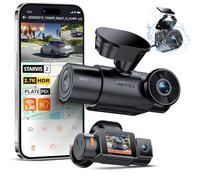 VANTRUE N4S Triple Dashcam Coche 2.7K+2.5K+2.5K Delantero y Trasero Interior, 5GHz WiFi GPS Cámara integrada por Infrarrojos, 3 Canuax HDR 360 Grados, Control de Voz, 10s Pregrabación, MAX 1 TB
