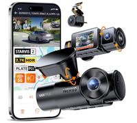 VANTRUE N4S Triple Dashcam para Coche 2.7K+2.5K+2.5K con STARVIS 2,GPS, HDR | visión nocturna infrarroja, grabación 360°, control de voz, pregrabación 10s, máximo 1TB, WIFI